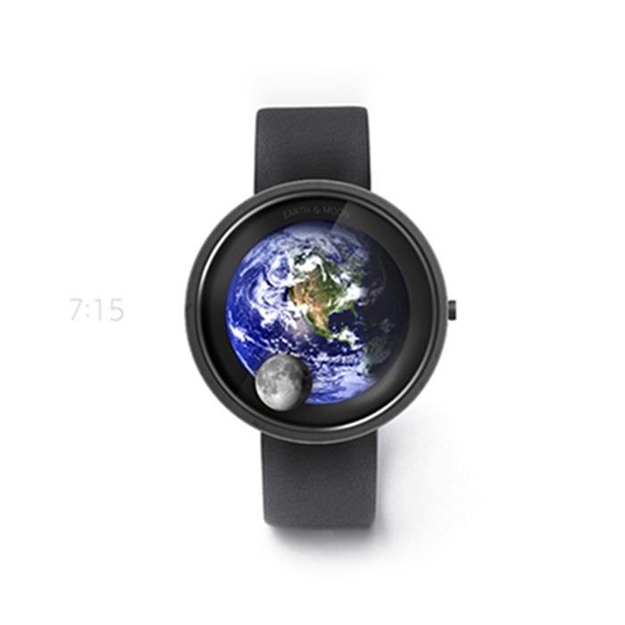 Excellent watch - Earth and Moon concept watch The art of finding time - top emoticon